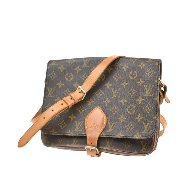LOUIS VUITTON Cartouchiere GM Shoulder Bag Monogram Leather Brown - Picture 1 of 12